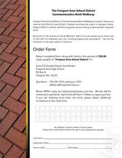commemorative brick order form