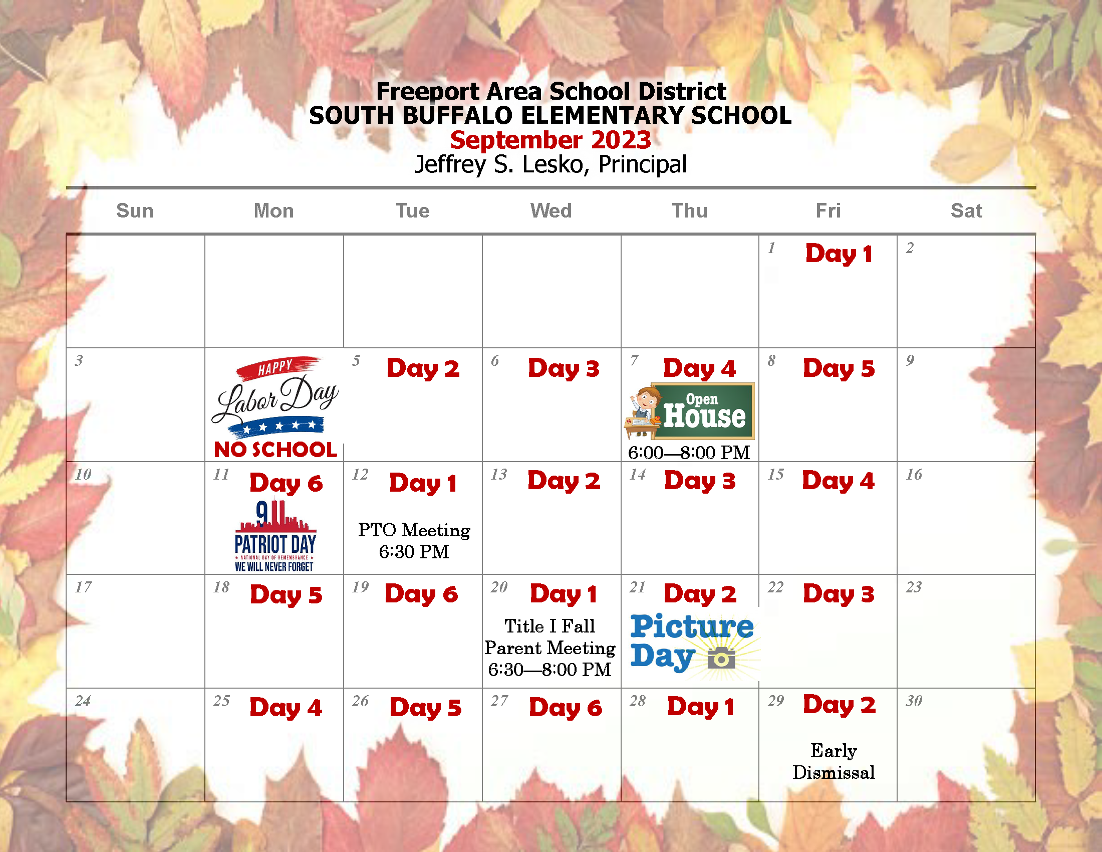 South Buffalo School Calendar